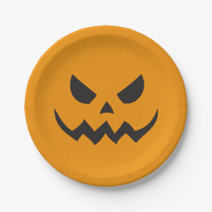 Jack-o-lantern Pumpkin Face Halloween Paper Plate