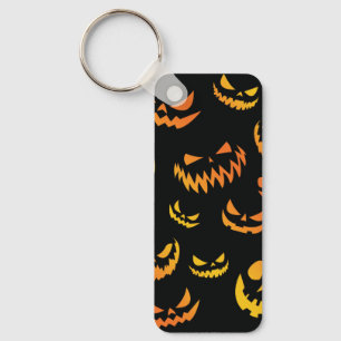 Jack O Lantern Pumpkin Face Key Ring
