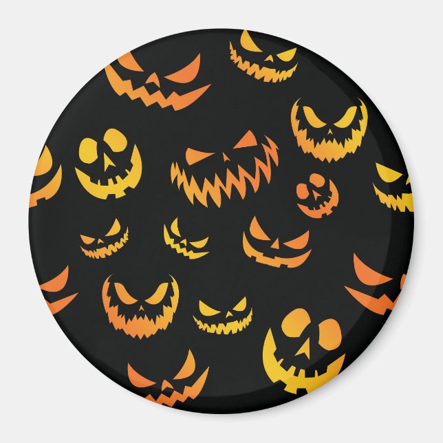 Jack O Lantern Pumpkin Face Magnet (Front)