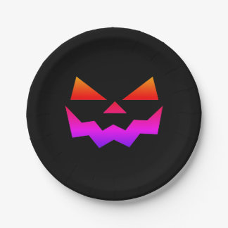 Jack-o-lantern pumpkin face paper plate