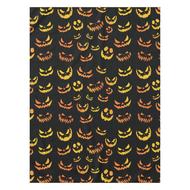Jack O Lantern Pumpkin Face Tablecloth (Front)