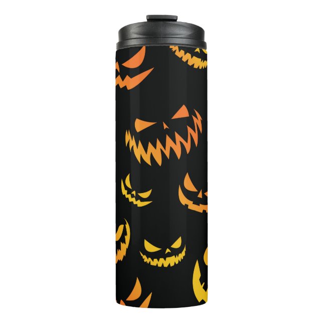 Jack O Lantern Pumpkin Face Thermal Tumbler (Front)