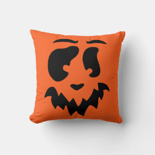 Jack O Lantern Pumpkin Face Throw Pillow