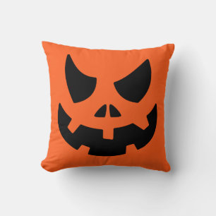 Jack O Lantern Pumpkin Face Throw Pillow