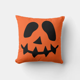 Jack O Lantern Pumpkin Face Throw Pillow
