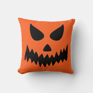 Jack O Lantern Pumpkin Face Throw Pillow