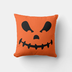 Jack O Lantern Pumpkin Face Throw Pillow