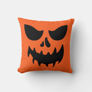Jack O Lantern Pumpkin Face Throw Pillow