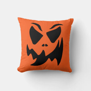 Jack O Lantern Pumpkin Face Throw Pillow