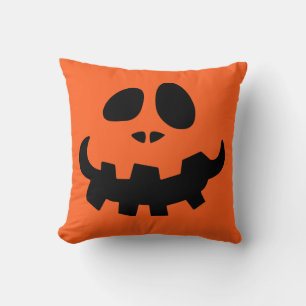 Jack O Lantern Pumpkin Face Throw Pillow