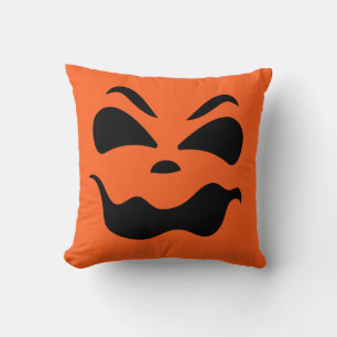 Jack O Lantern Pumpkin Face Throw Pillow