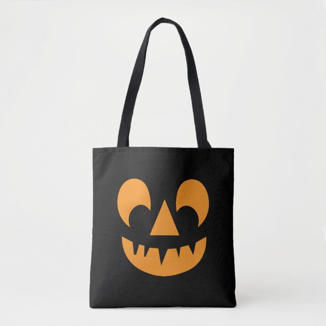 Jack O Lantern Pumpkin Face Tote Bag (Front)