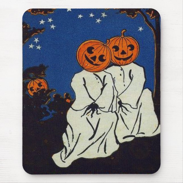 Jack O' Lantern Pumpkin Ghost Costume Mouse Pad (Front)
