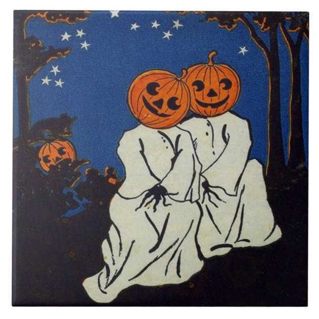 Jack O' Lantern Pumpkin Ghost Costume Tile (Front)