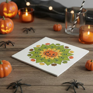 Jack-O-Lantern Pumpkin Halloween Flower Napkin