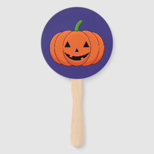 Jack-O'-Lantern Pumpkin Halloween Hand Fan