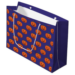 Jack-O'-Lantern Pumpkin Halloween Pattern Large Gift Bag