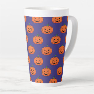 Jack-O'-Lantern Pumpkin Halloween Pattern Latte Mug