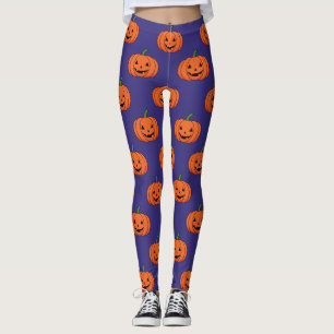 Jack-O'-Lantern Pumpkin Halloween Pattern Leggings