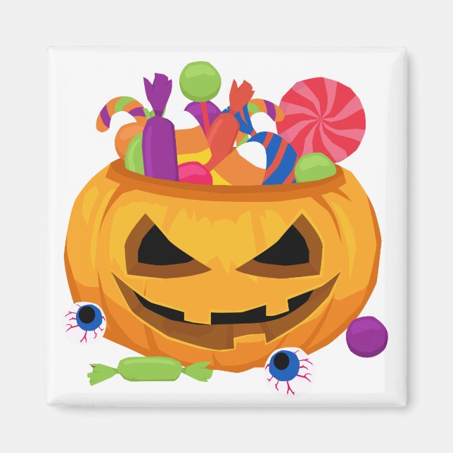 jack o lantern pumpkin magnet (Front)