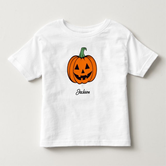 Jack O Lantern Pumpkin Orange Name Toddler T-shirt (Front)