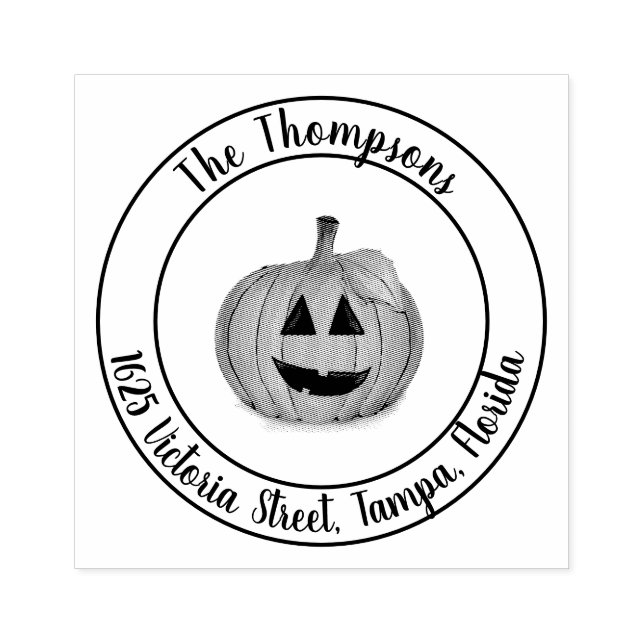 Jack O Lantern Pumpkin Patch Rubber Stamp (Imprint)