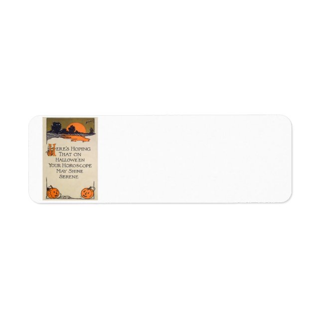 Jack O Lantern Pumpkin Sunset Bat Return Address Label (Front)