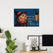 Jack O' Lantern Pumpkin Witch Pipe Poster (Home Office)