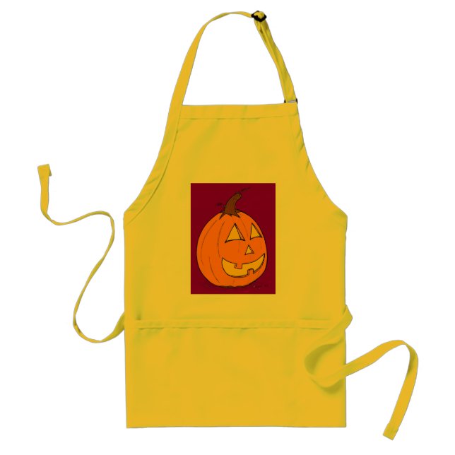 Jack o' Lantern Purple Apron (Front)