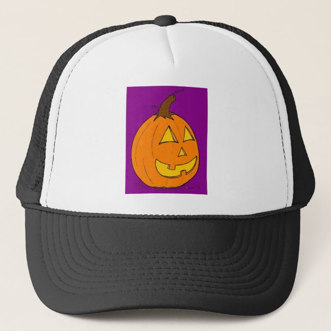 Jack o' Lantern Purple Hat (Front)