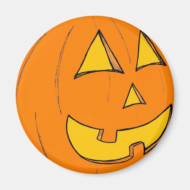 Jack o' Lantern Purple Magnet (Front)
