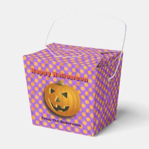 Jack-O-Lantern, Purple & Orange Polka Dots Favour Box