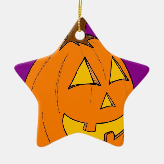 Jack o' Lantern Purple Ornament (Front)