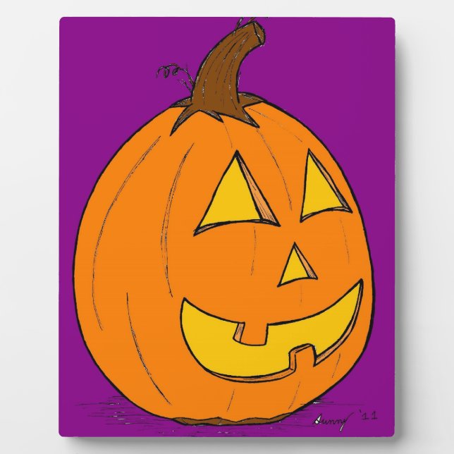 Jack o' Lantern Purple Plaque (Front)