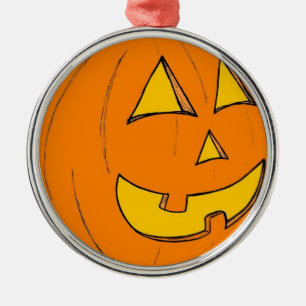 Jack o' Lantern Purple Round Ornament