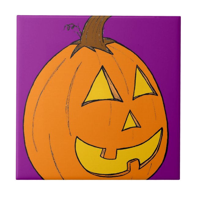 Jack o' Lantern Purple Tile (Front)