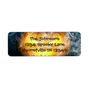 Jack-o-lantern Return Address Label