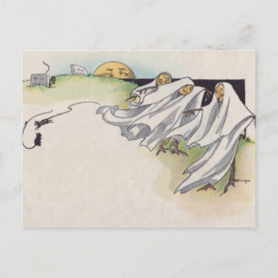 Jack O Lantern Scarecrow Cemetery Postcard