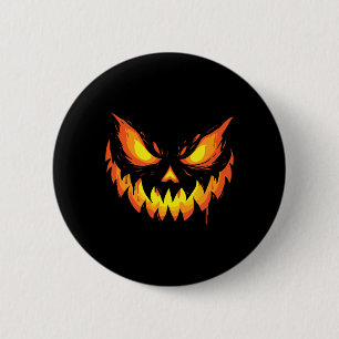 Jack O Lantern Scary Carved Pumpkin Face Halloween 6 Cm Round Badge