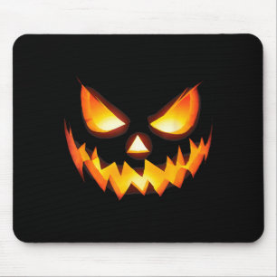 Jack O Lantern Scary Carved Pumpkin Face Halloween Mouse Pad