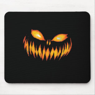 Jack O Lantern Scary Carved Pumpkin Face Halloween Mouse Pad