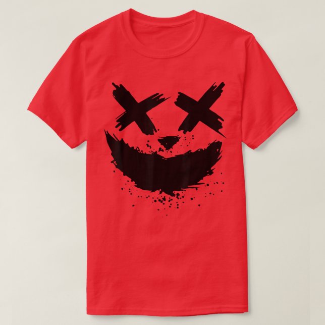 Jack O Lantern scary carved pumpkin face Halloween T-Shirt (Design Front)