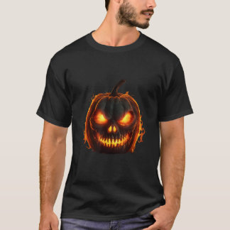 Jack O Lantern Scary Carved Pumpkin Face Halloween T-Shirt