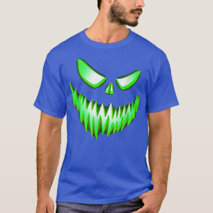 Jack O Lantern Scary Green Face Halloween  T-Shirt