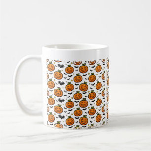 Jack-O-Lantern Seamless Pattern Faces Art Coffee Mug