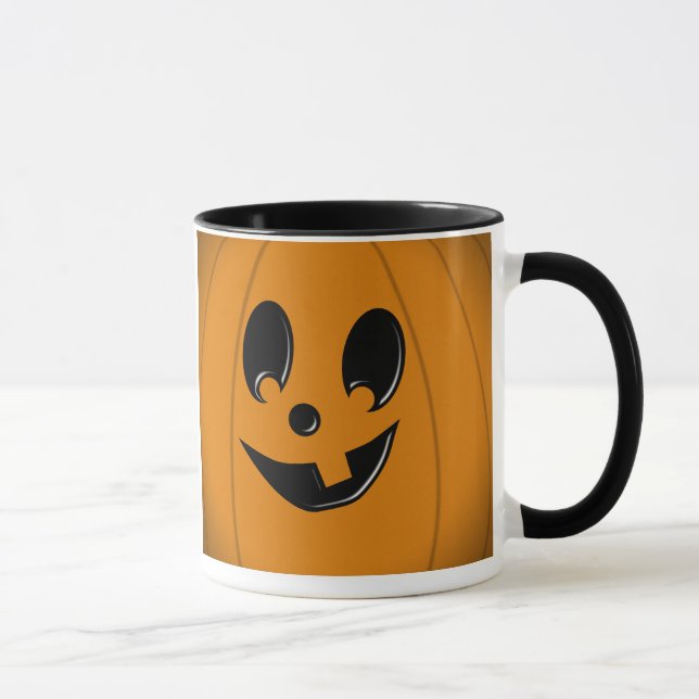 Jack-O-Lantern Silly Face with One Tooth Mug (Right)