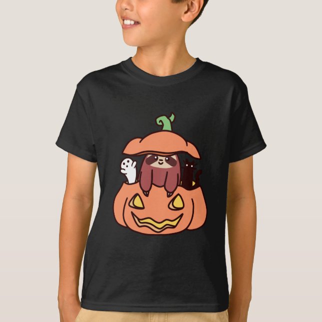Jack O' Lantern Sloth T-Shirt (Front)