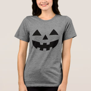 Jack O Lantern Smile Pumpkin Halloween T-Shirt Tri-Blend Shirt