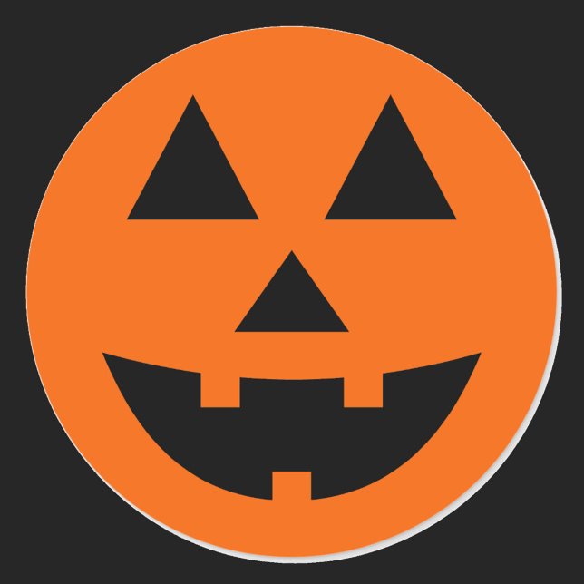 Jack-o-Lantern Smiling Face Orange Black Classic Round Sticker (Creator Uploaded)