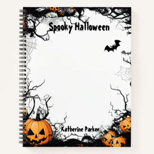 Jack O Lantern Spooky Halloween Notebook